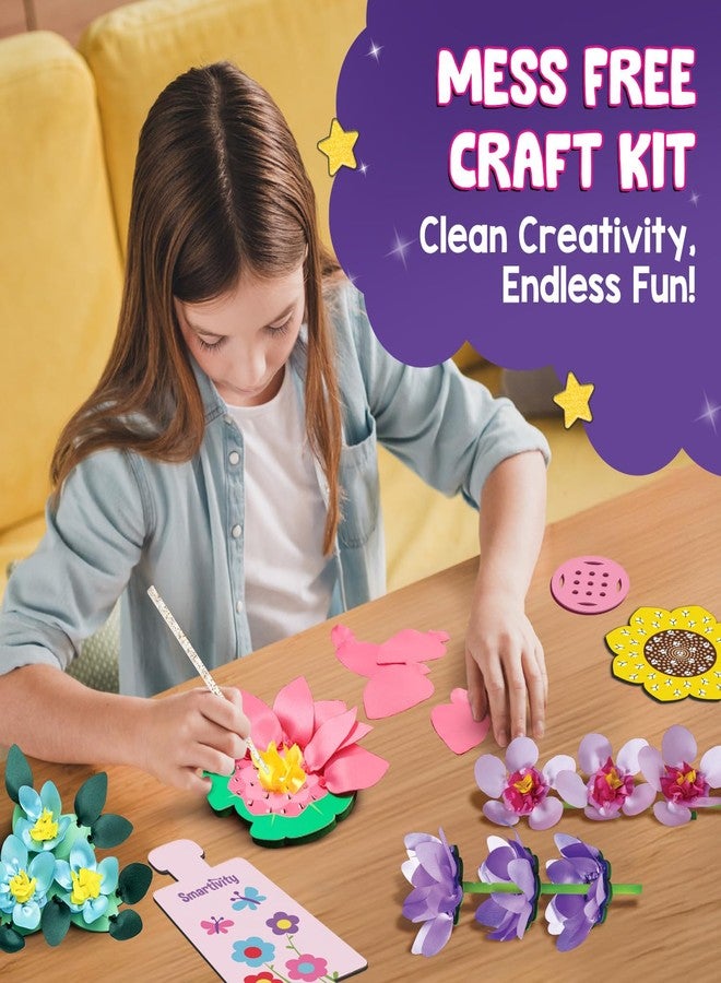 Smartivity Art & Craft Kit - Poke Art Flower Making Kit for Kids Ages 4, 5, 6, 7, 8, 9, 10 Years Old, Create 8 Beautiful Flowers with Pot, Creative Birthday Gift for Girls & Boys, DIY Fun Activity Kit - Image 5